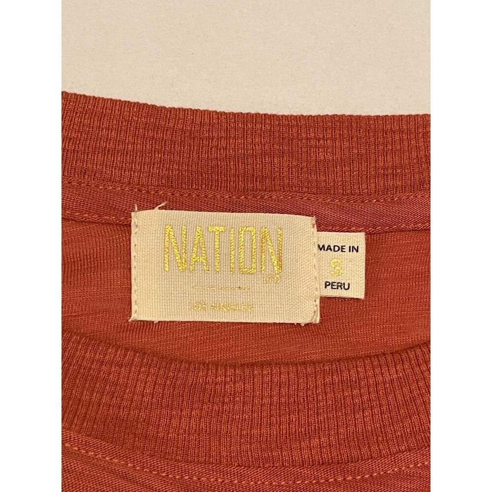 Nation Ltd  Puff Sleeve Crewneck Tee size S Red Clay - Picture 6 of 8